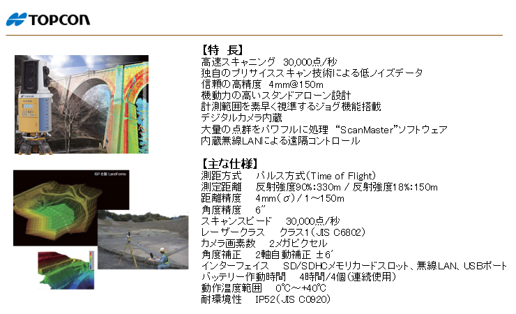 トプコン 3次元レーザースキャナー GLS-1000